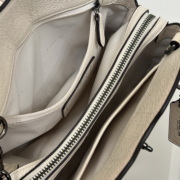 Coach Mercer Satchel 24 Bandana Rivets Chalk F55634 - Picture 8 of 15